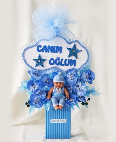 Erkek Bebek Canım Oğlum Aranjmanı